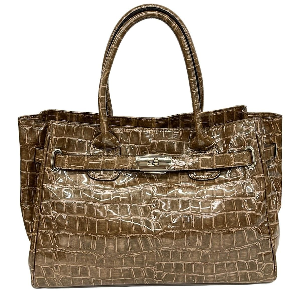 VIOLAd ORO ヴィオラドーロ トートバッグ - ブラウン 型押し加工 レザー