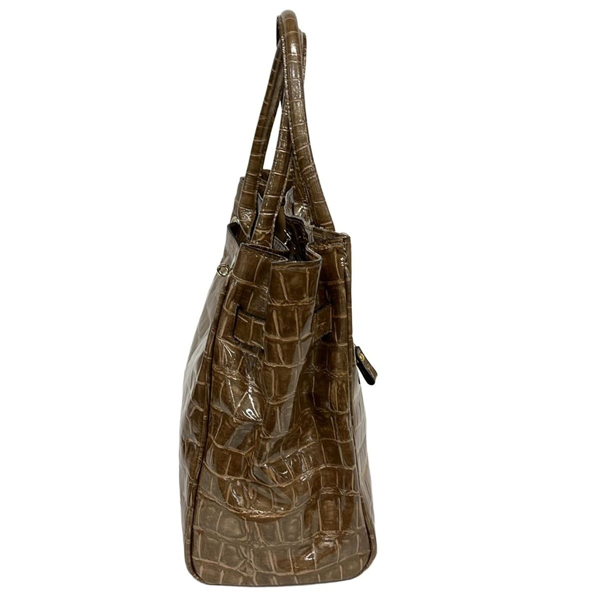 VIOLAd ORO ヴィオラドーロ トートバッグ - ブラウン 型押し加工 レザー