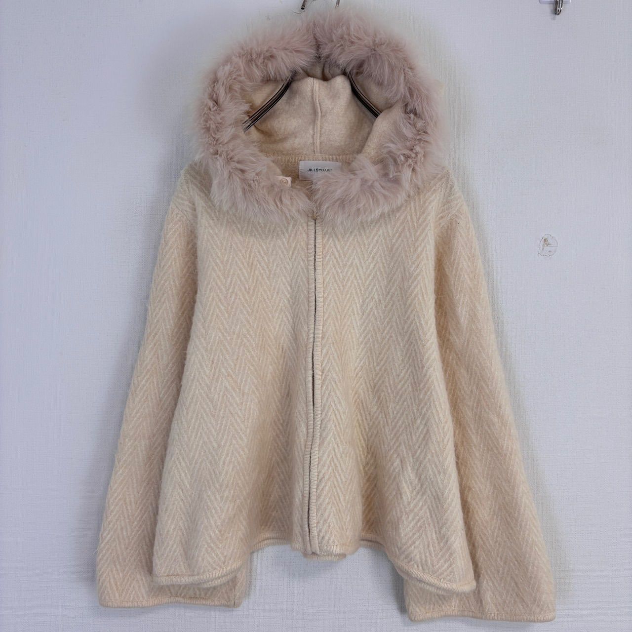 ジルスチュアート JILLSTUART F ニットケープパーカー フード付きアウター ファー付き