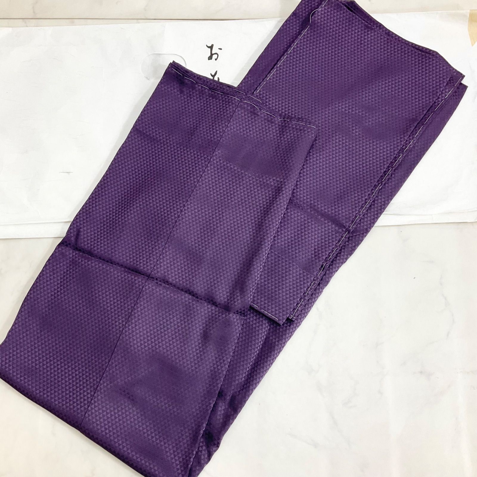 kimono one 同然 長襦袢 正絹 仕付け糸付き 単衣 袖無双 白半衿付き 裄長 裄68肩丈130 小紋紬附下訪問着留袖袷単衣夏着物 K 1312