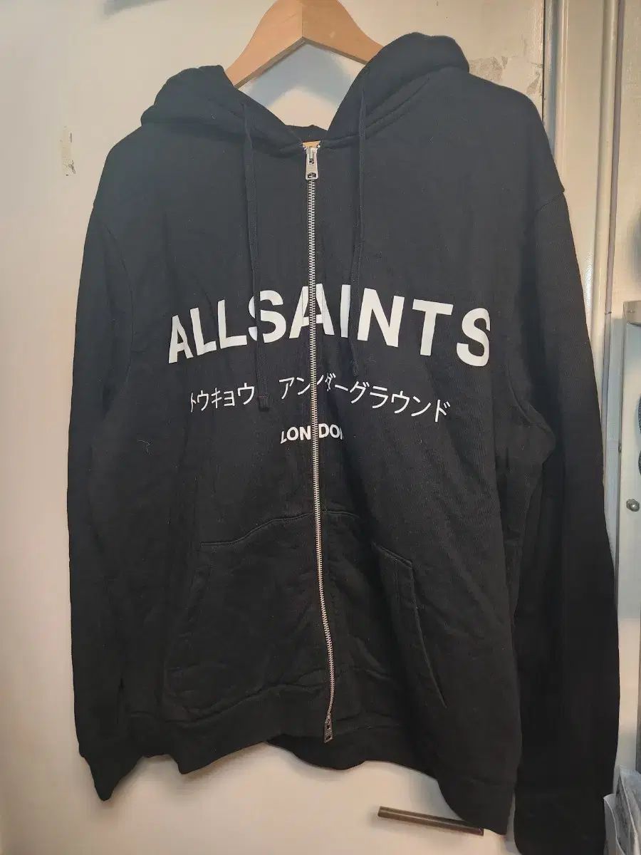 品質保証，本物保証 ALLSAINTS オールセインツ アンダーグラウンド ジップ フーディー L パーカー