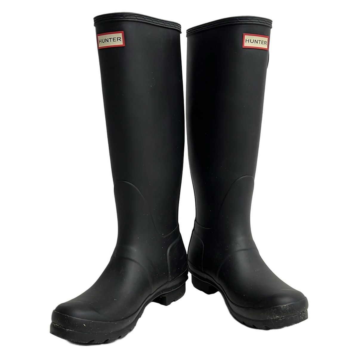 HUNTER ハンター レインブーツ EU 38 レディース - 黒×レッド×ダークイエロー トラ