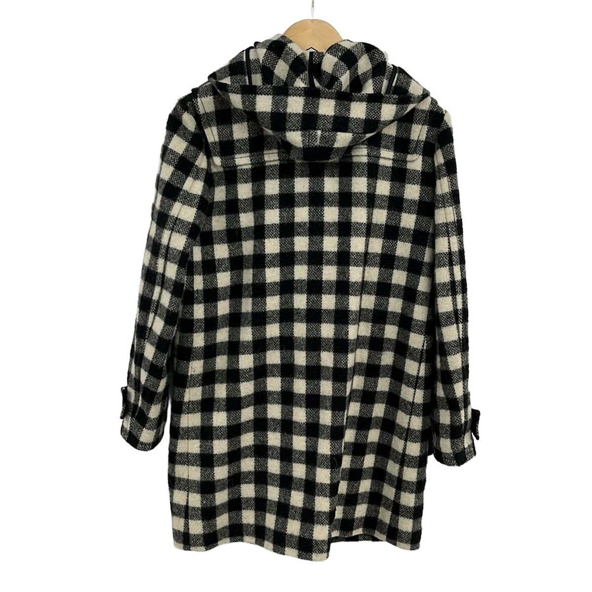 PRADA プラダ ダッフルコート サイズ42 M レディース - 黒×ベージュ 長袖 チェック柄 冬