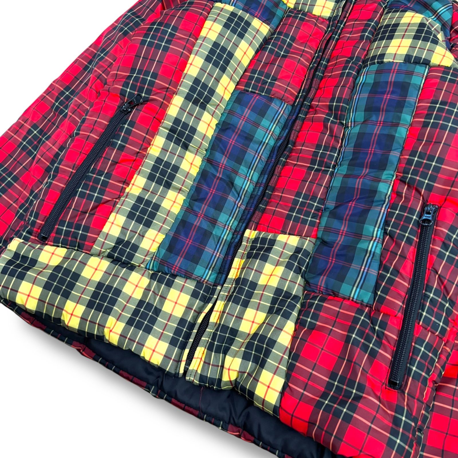 COMME des GARCONS SHIRT】カラフルチェックパッチワーク 中綿フード