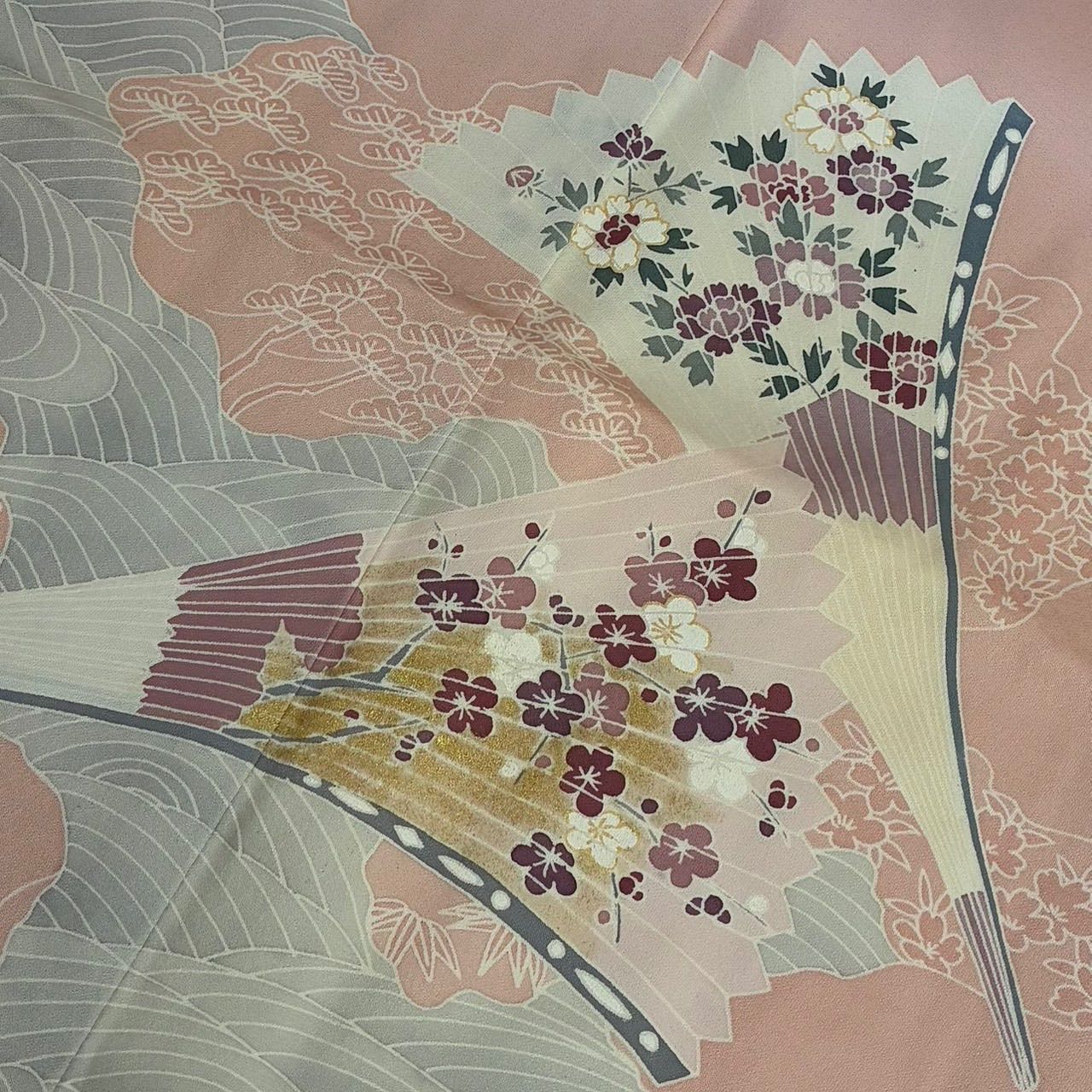 付下げ 高島屋お誂え 裄65.5 金彩 友禅 上品な染め 紋無し 正絹 着物