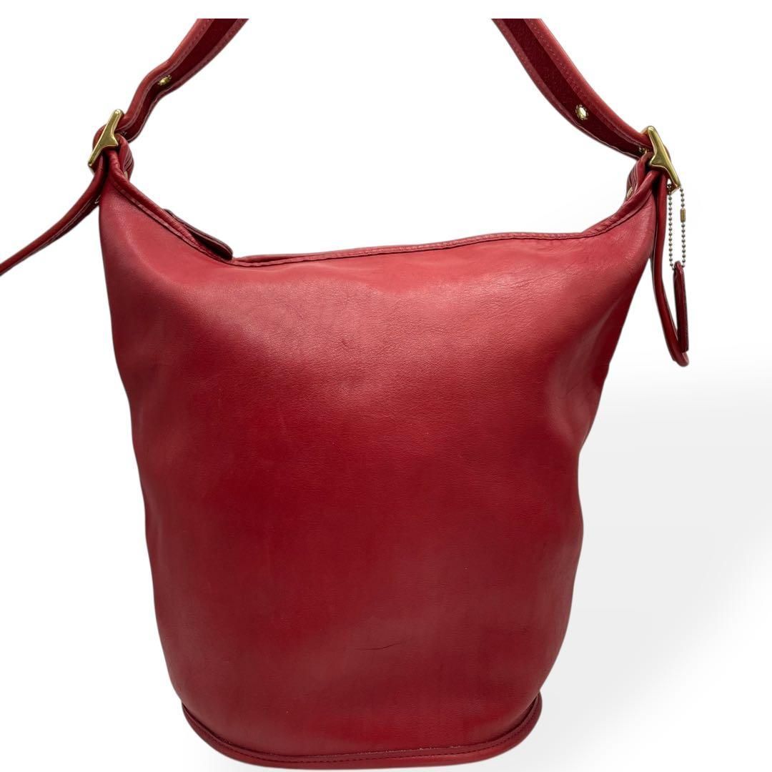 極美品 COACH オールドコーチ ショルダーバッグ バケツ USA製 本革 赤