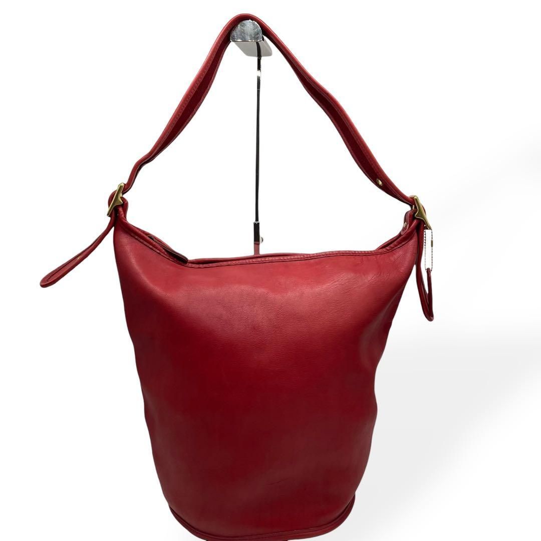 極美品 COACH オールドコーチ USA製 レザー　ショルダー 赤 4924 極美品 COACH オールドコーチ USA製 レザー ショルダー 赤 4924 USA製