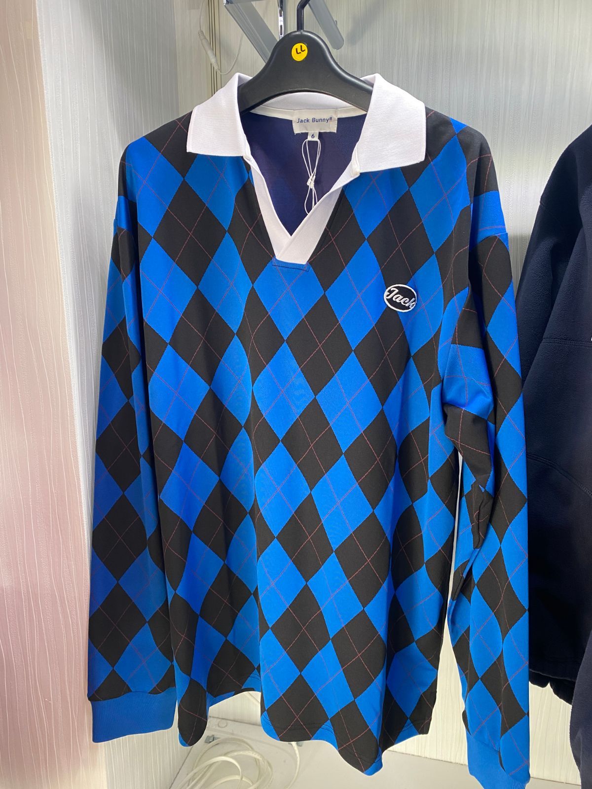 ジャックバニー長袖 ポロシャツ アーガイル柄 ジャガード ゴルフ メンズ