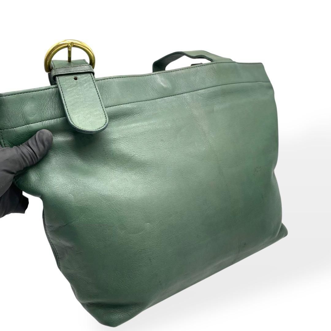 COACH コーチ トートバッグ 肩掛け グリーン