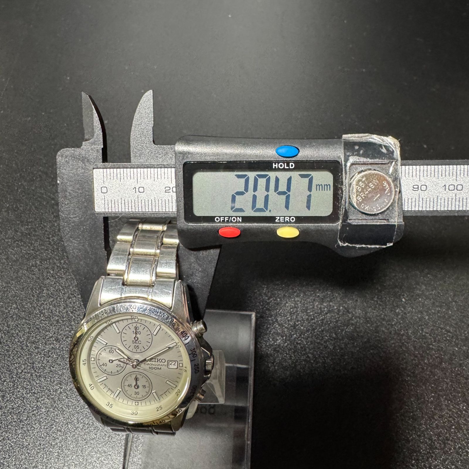  セイコー クロノグラフ時計 白文字盤 QZ 腕時計(クォーツ) 腕時計(アナログ)