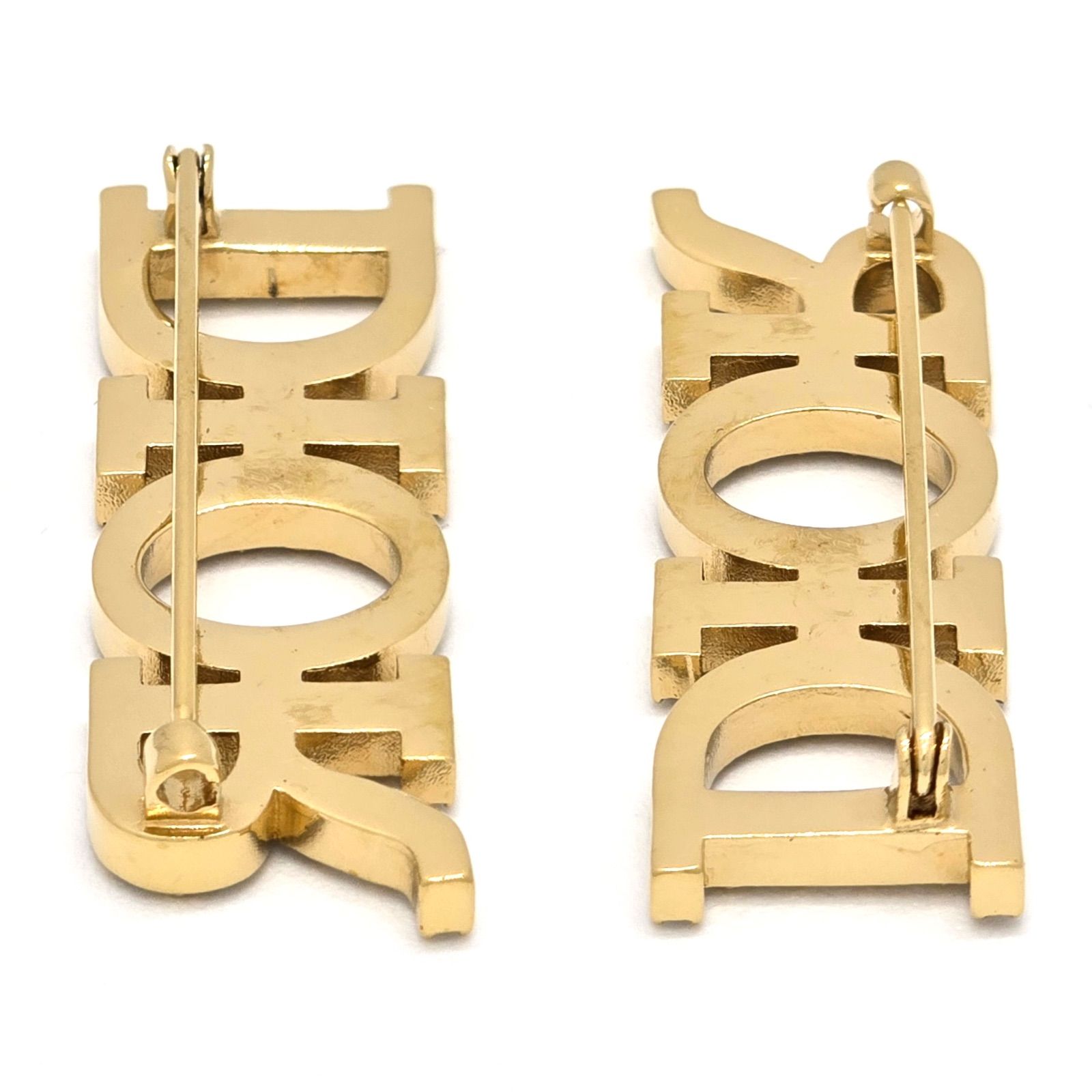 DIOR ディオール Dio(r)evolution ロゴ ブローチ クリスタル ゴールド