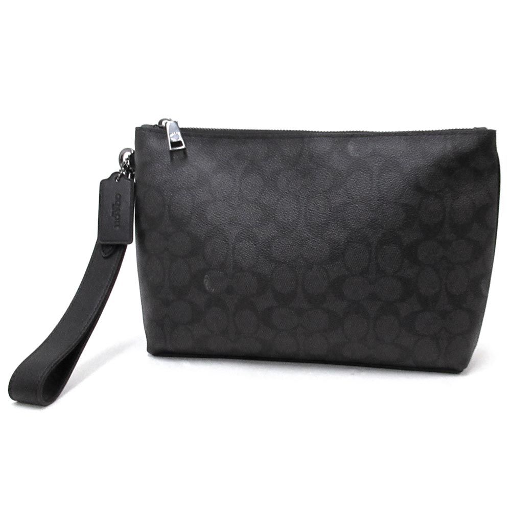 コーチ メンズ バッグ COACH アウトレット シグネチャー セカンドバッグ ポーチ チャコール×ブラック CCF 32 QBMI 5