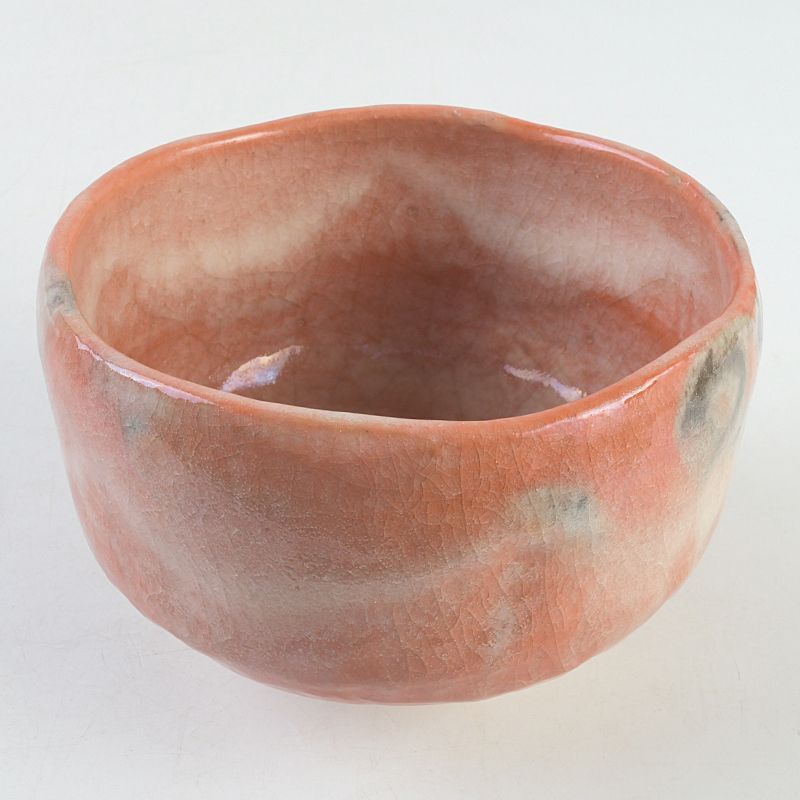 茶道具 京楽 川崎和楽作 赤楽茶碗 共布共箱 V S495 - メルカリ