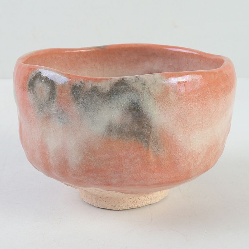 茶道具 京楽 川崎和楽作 赤楽茶碗 共布共箱 V S495 - メルカリ