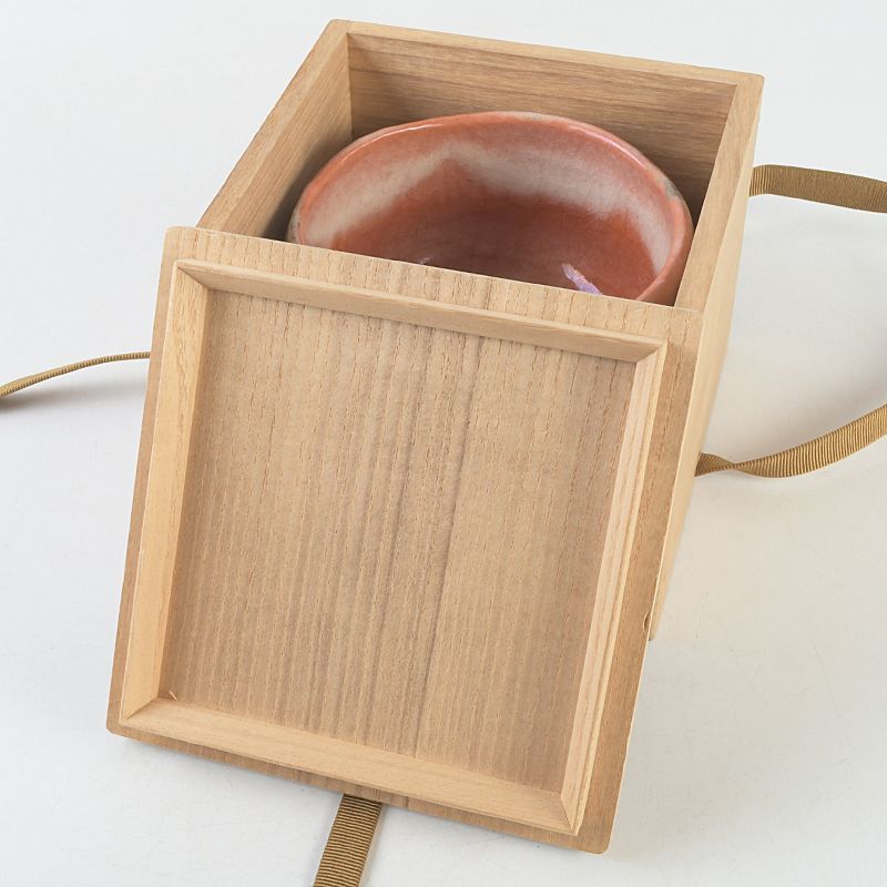 茶道具 京楽 川崎和楽作 赤楽茶碗 共布共箱 V S495 - メルカリ