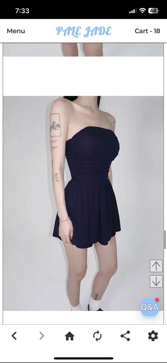ペイルジェイド PALE JADE チューブトップ ワンピース ネイビー