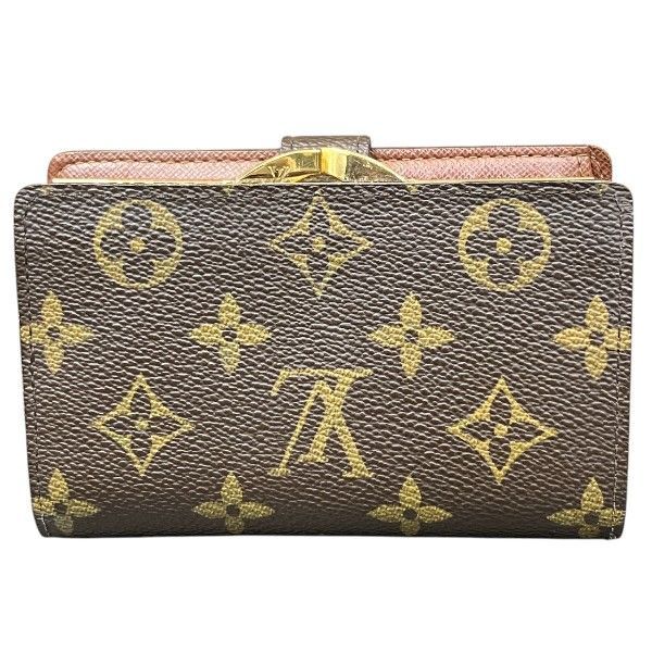 ルイヴィトン Louis Vuitton モノグラム ポルトフォイユ ヴィエノワ M 61674 がま口 2つ折り財布 レディース