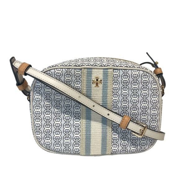 トリーバーチ ベージュ系 PVC×レザー バッグ ショルダーバッグ レディース