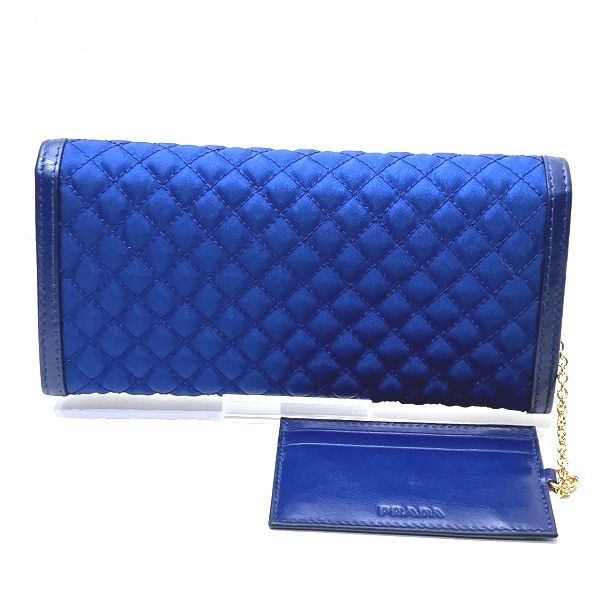 プラダ 1 M 1132 ナイロンキルティング パスケース付き 長財布 2つ折り財布 レディース