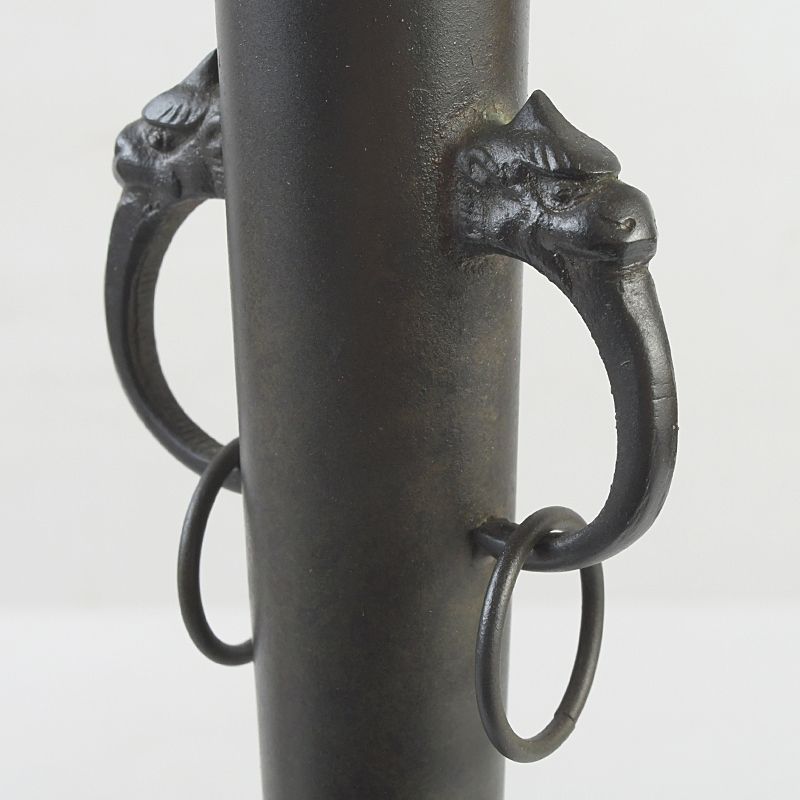 唐銅風炉師 藤井宗喜造 青海波龍耳環付 花入 共箱 C S496 - メルカリ