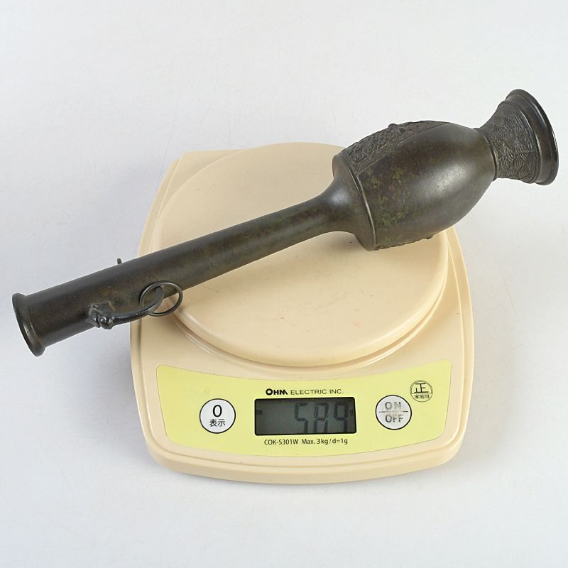 唐銅風炉師 藤井宗喜造 青海波龍耳環付 花入 共箱 C S496 - メルカリ