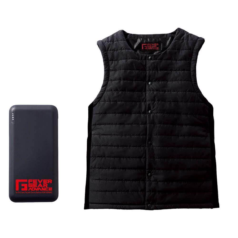 自重堂 防寒着 FEVER GEAR ヒーター内蔵電熱インナーベスト EL 44ブラック 3 L