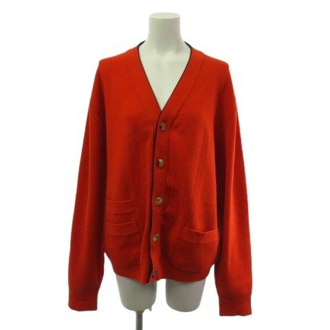 キャバン CABaN カーディガン 長袖 コットン カシミヤ オレンジ M