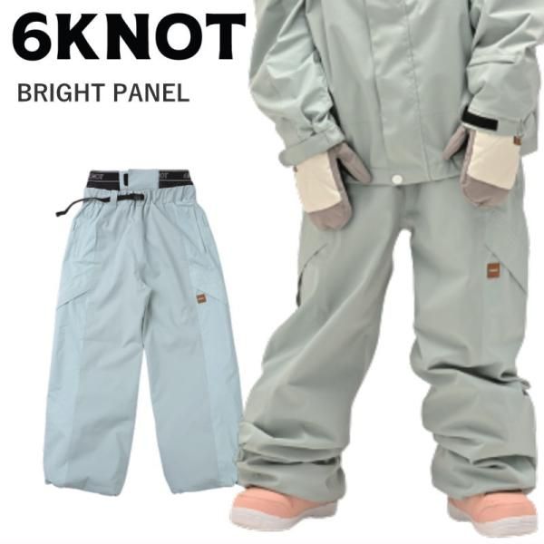 Mｻｲｽﾞ 24-25 6 KNOT BRIGHT PANEL PNT ICE MINT K 2404 シックスノット スノーボード スノボウェア レディース パンツ PANTS ライトウェア 2025-2025