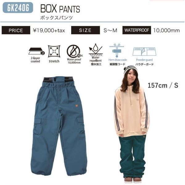 Mｻｲｽﾞ 24-25 6 KNOT BOX PNT TEAL GREEN K 2406 シックスノット スノーボード スノボウェア レディース パンツ PANTS ライトウェア 2025-2025