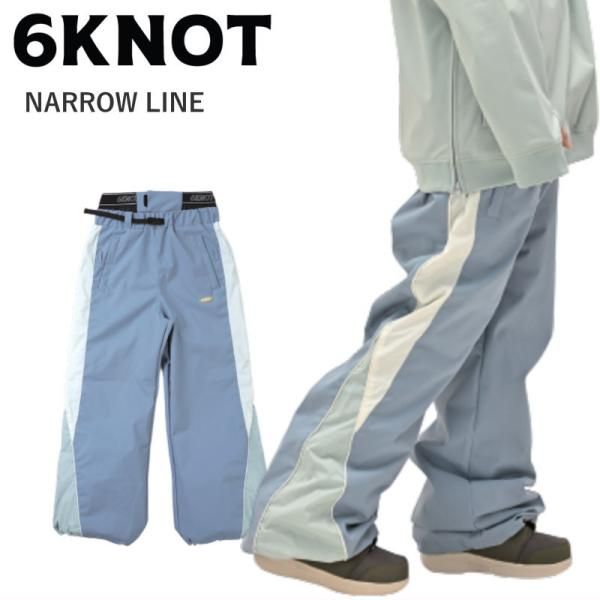 Sｻｲｽﾞ 24 25 6 KNOT NARROW LINE PNT MAT BLUE K 2408 シックスノット スノーボード スノボウェア レディース パンツ PANTS ライトウェア 2025