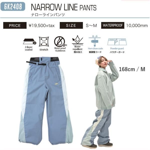Sｻｲｽﾞ 24 25 6 KNOT NARROW LINE PNT MAT BLUE K 2408 シックスノット スノーボード スノボウェア レディース パンツ PANTS ライトウェア 2025