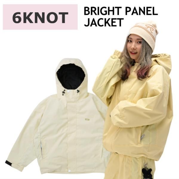 Mｻｲｽﾞ 25 26 6 KNOT BRIGHT PANEL JACKET SHERBET YELLOW K 2503 シックスノット スノボウェア レディース ジャケット JKT