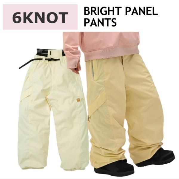 Mｻｲｽﾞ 25 26 6 KNOT BRIGHT PANEL PANTS SHERBET YELLOW K 2504 シックスノット スノボウェア レディース ウーマンズ パンツ PNT