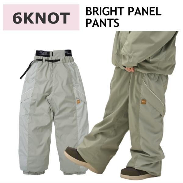 Mｻｲｽﾞ 25 26 6 KNOT BRIGHT PANEL PANTS KHAKI K 2504 シックスノット スノボウェア レディース ウーマンズ パンツ PNT