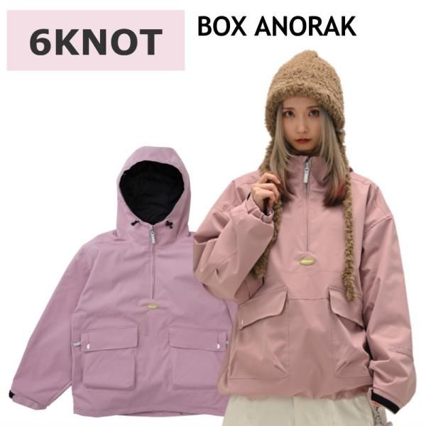 Mｻｲｽﾞ 25 26 6 KNOT BOX ANORAK JACKET SMOKE PINK K 2505 シックスノット スノボウェア レディース アノラックジャケット JKT