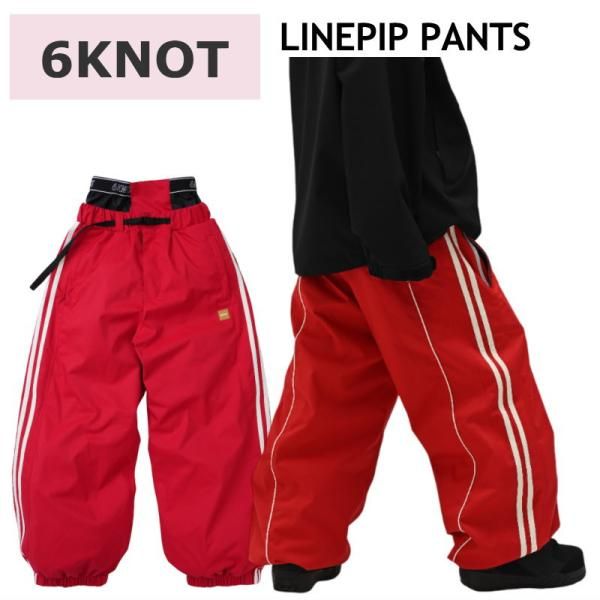 Mｻｲｽﾞ 25-26 6 KNOT LINEPIP PANTS RED K 2511 シックスノット スノボウェア レディース ウーマンズ パンツ PNT