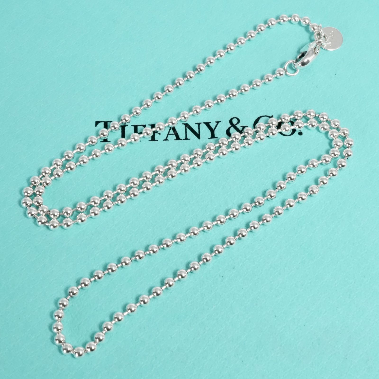 正規品　極美品 ティファニーチェーンのみ 極美品51cmティファニー セミロング ボールチェーン ネックレス25-1585