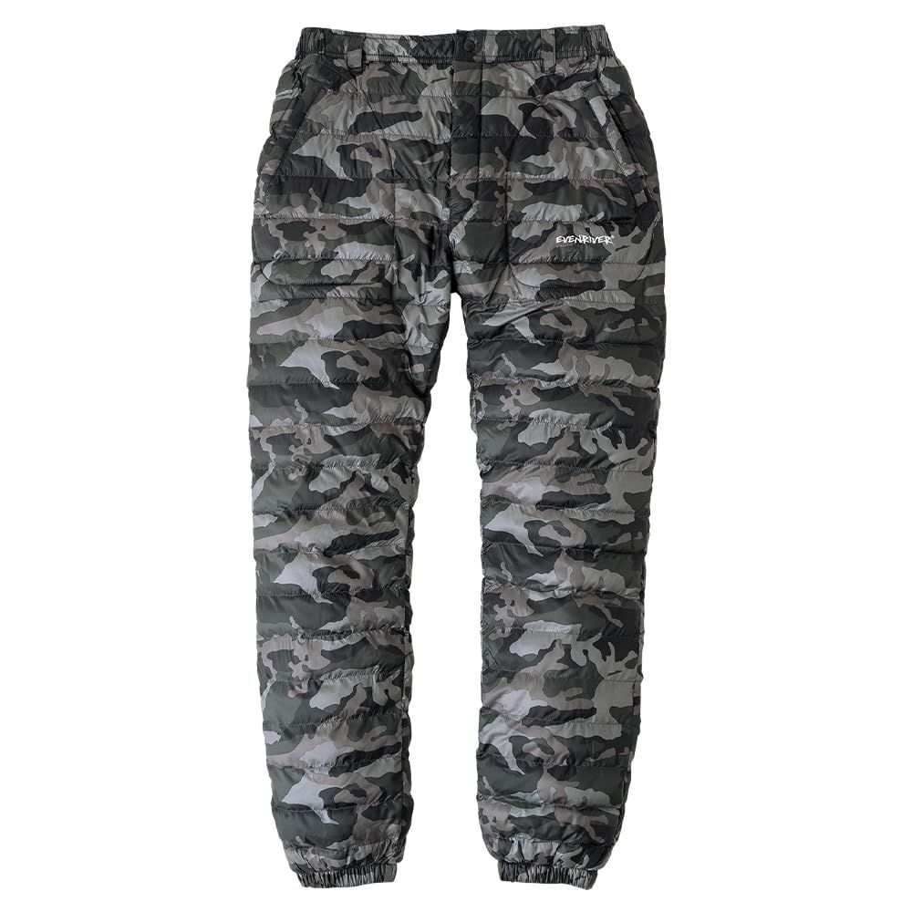 ワークル イーブンリバー 秋冬 ファイバーダウンパンツ 軽量 保温 防寒 パンツ インナー カジュアル ストリート 作業着 作業服 R 122 45 カモフラグレー LL