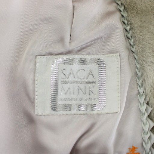  サガミンク SAGA MINK 銀サガ メッサラ MESSALA ファーコート アウター 毛皮 ミンク ミドル 肩パッド 11 L グレー XZ GY 18 毛皮 ファーコート ジャケット アウター