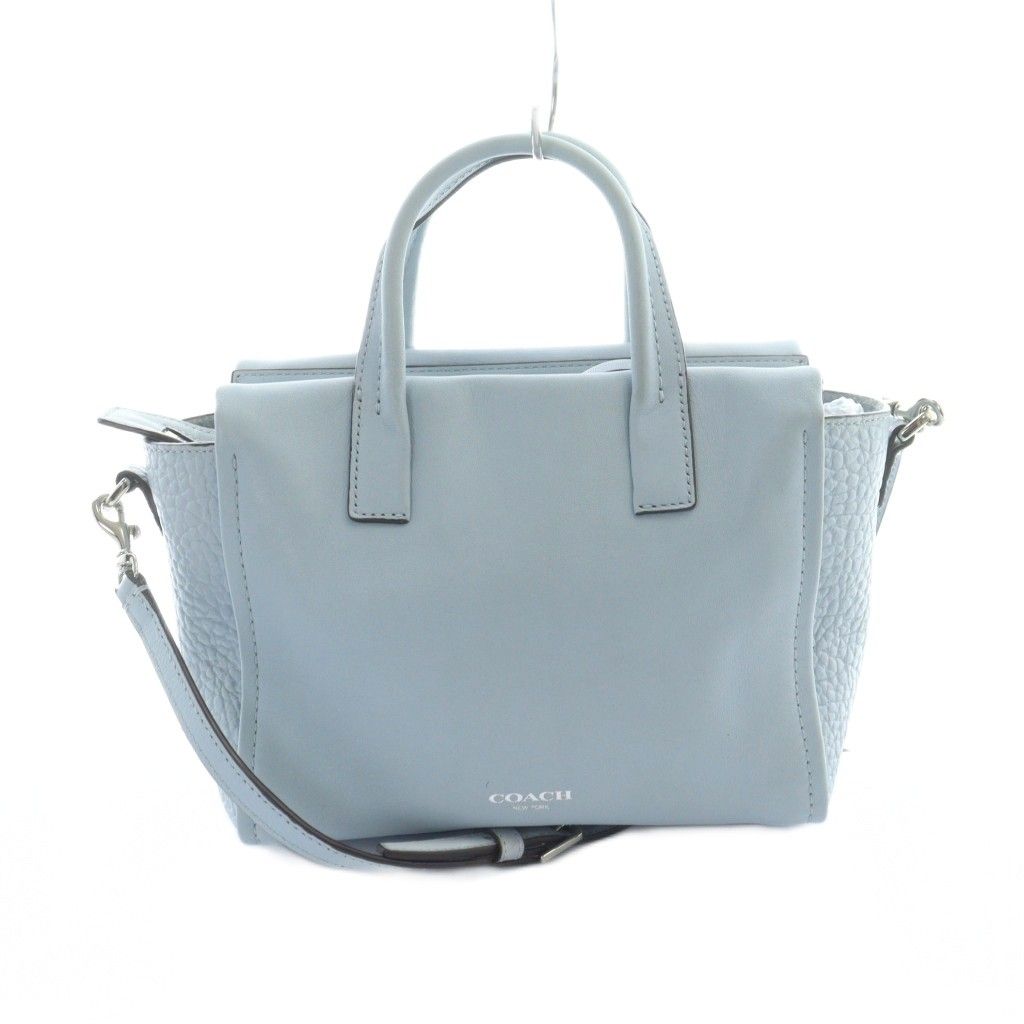 コーチ COACH ブリーカー ミニライリーキャリーオール 27923 ハンド ショルダーバッグ 2 WAY ロゴ レザー 青 ブルー GY 17 MQ