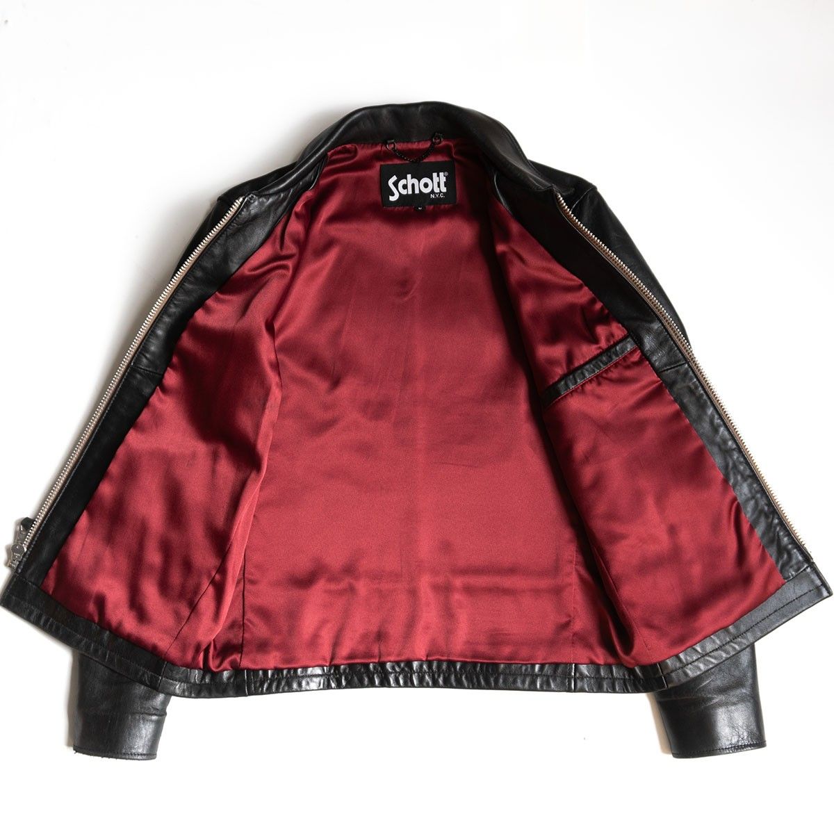 雰囲気抜群】SCHOTT【クラシックトラッカージャケット】M 襟 レザー