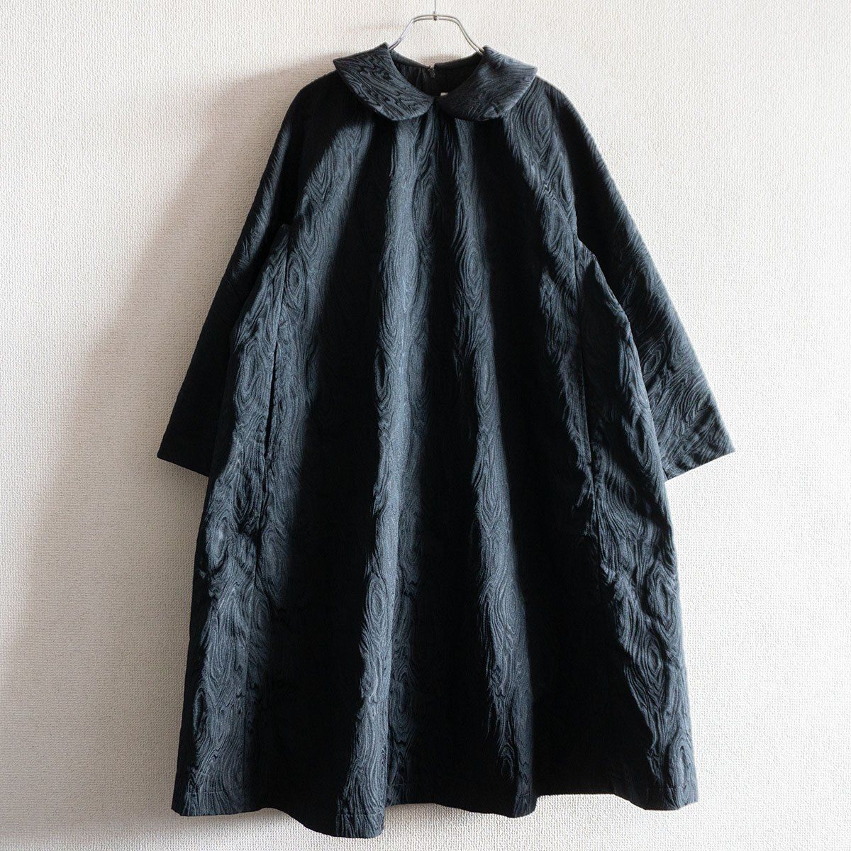 COMME des GARCONS 2020 SS 丸襟 総柄 ワンピース XS ブラック コムコム コムデギャルソン