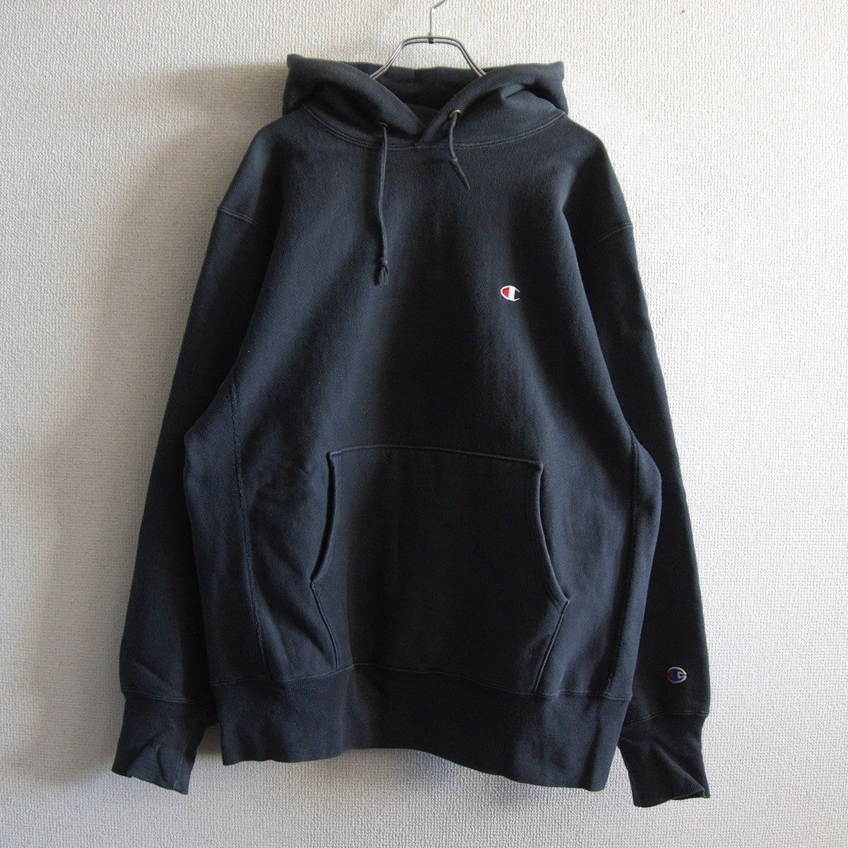 90 s REVERSE WEAVE リバースウィーブ パーカー L ブラック チャンピオン フーディ