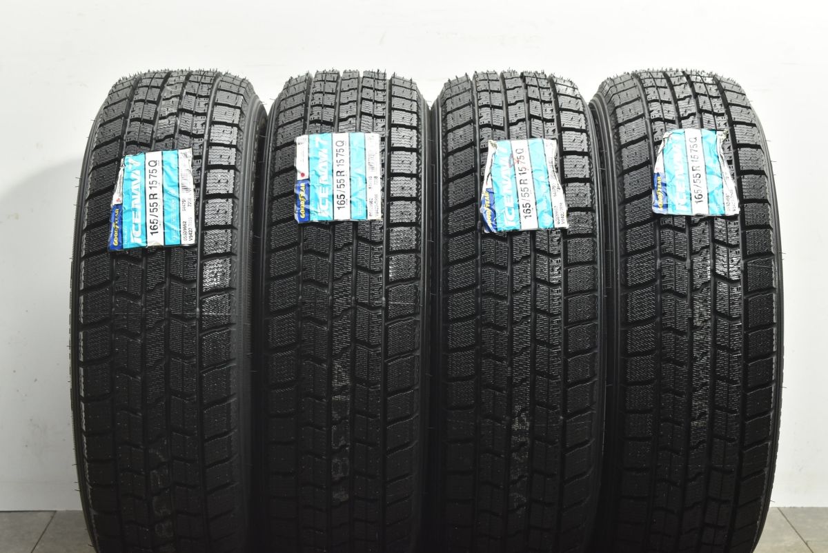 製 スタッドレス グッドイヤー アイスナビ7 165 55 R 15 4本セット 超バリ溝 N BOX WGN ONE サクラ デリカミニ ワゴンR