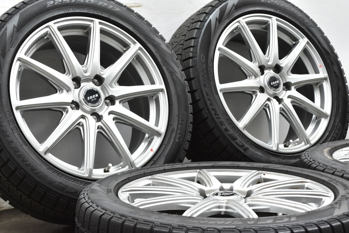 バリ溝 ZACK 17 in 7 J 53 PCD 114 3 ピレリ アイスアシンメトリコ 225 50 R オデッセイ ヴェゼル アコード WR V アテンザ 可