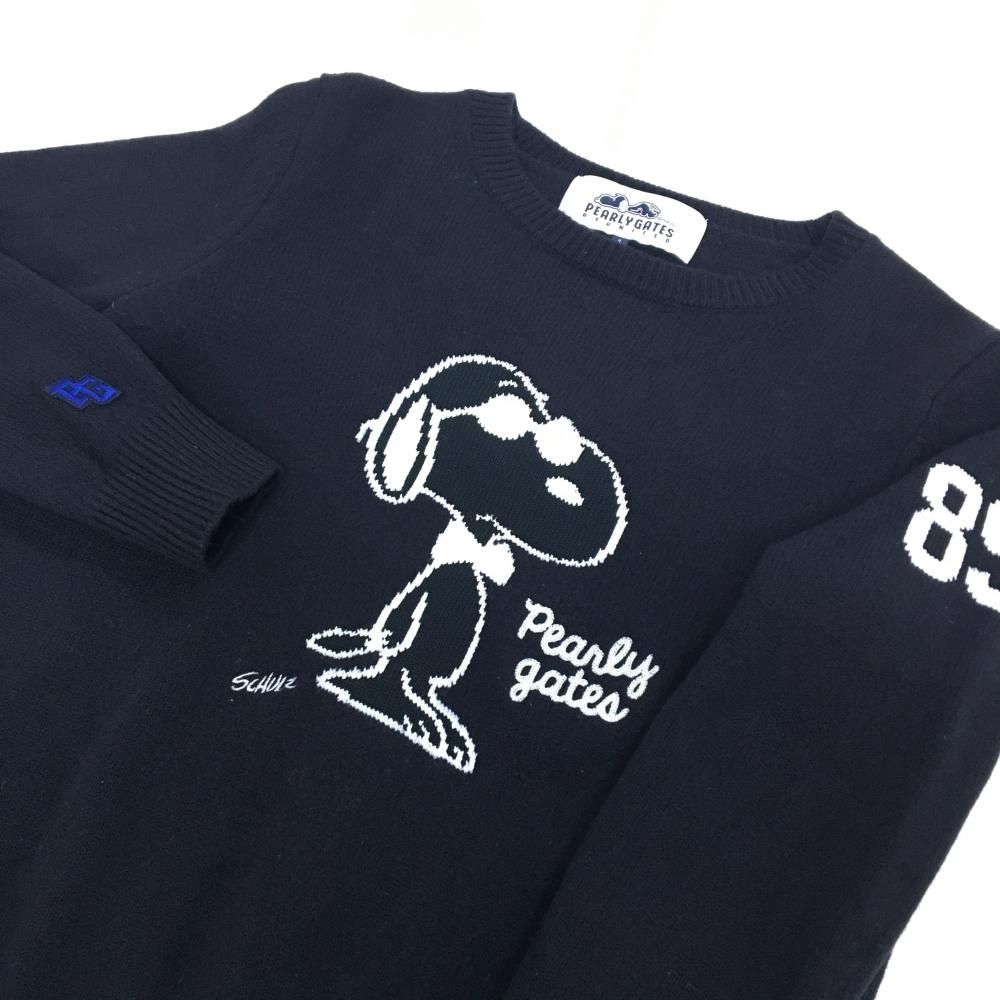 超美品】パーリーゲイツ×PEANUTS セーター 黒×白 スヌーピー ウール100