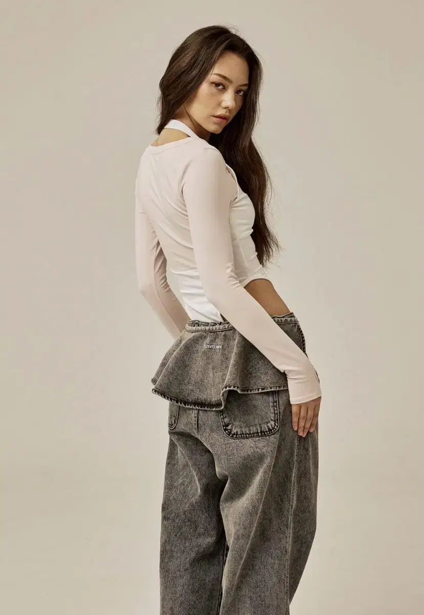 threetimes ruffle baggy jeans 러플 バギーパンツ