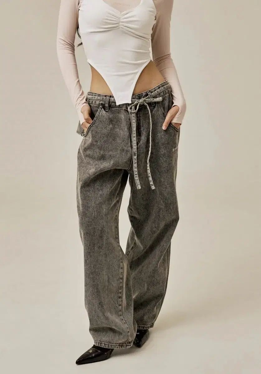 threetimes ruffle baggy jeans 러플 バギーパンツ