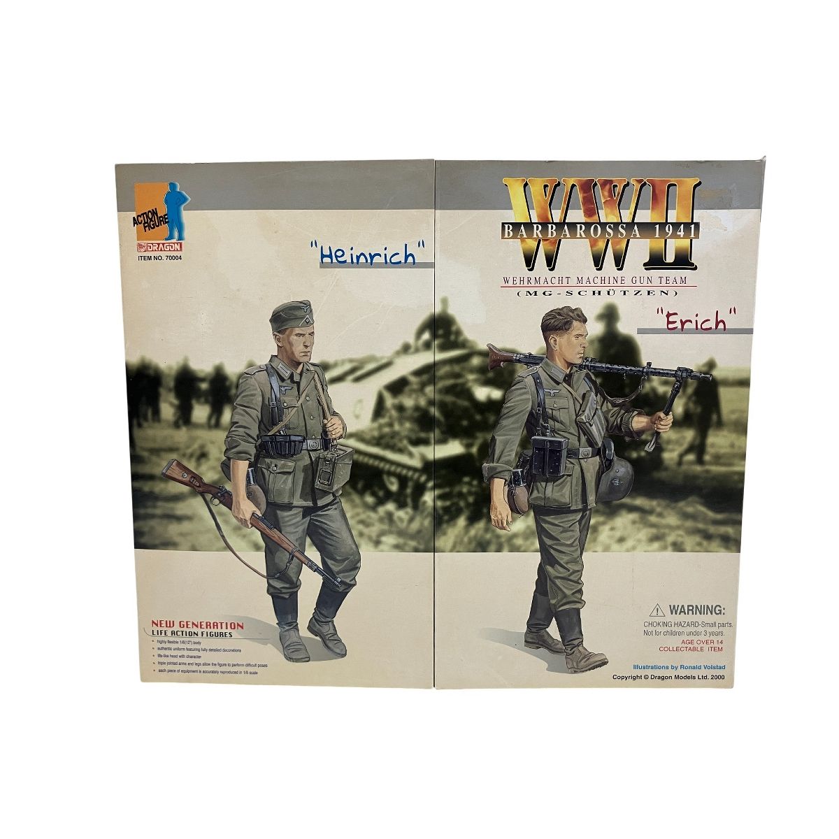 DRAGON 70004 WWII Heinrich - Erich 機関銃チーム 1 6 バルバロッサ 1941 兵士 フィギュア
