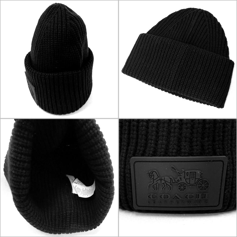 コーチ 帽子 COACH アウトレット パッチ ビーニー ニットキャップ ニット帽 防寒 001